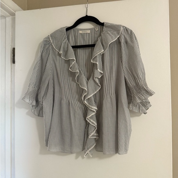 DOEN Henri Striped Cotton Puff Top - Picture 2 of 4